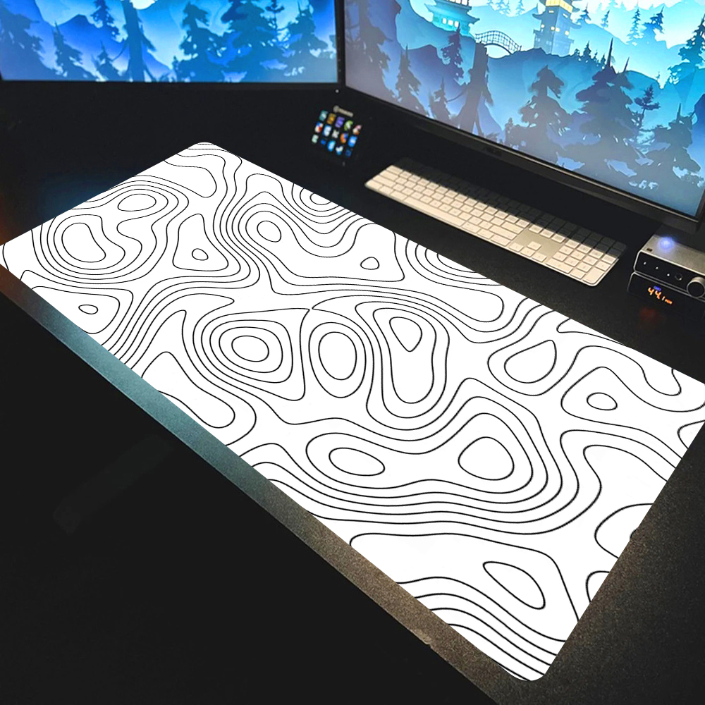 Pc Gaming White - Line Liquid Mouse Pad Gaming Accessories