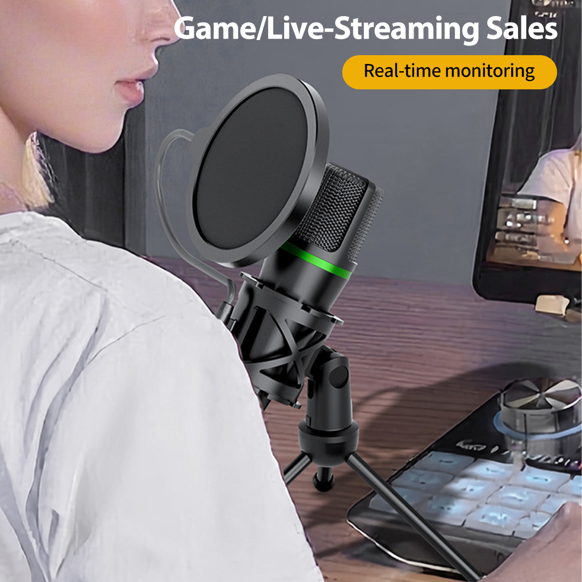 No Rgb Gaming Pc - Condenser Microphone USB Wired For PC