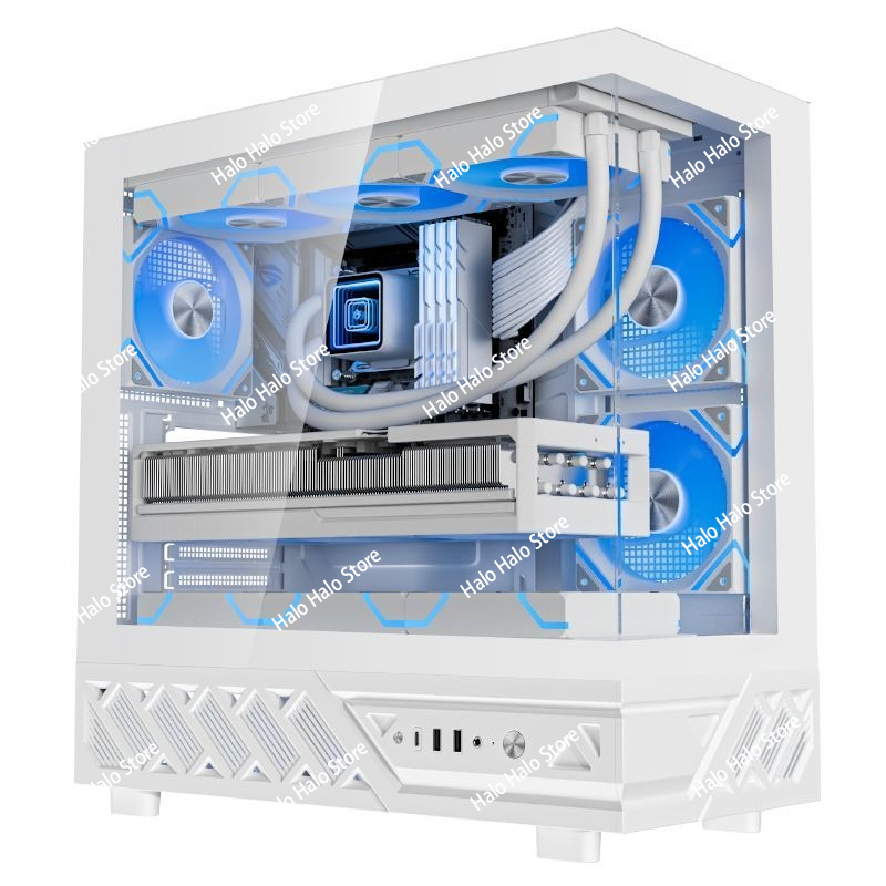 White Seaview ATX PC Case Temp - Pc Gaming White recension och pris