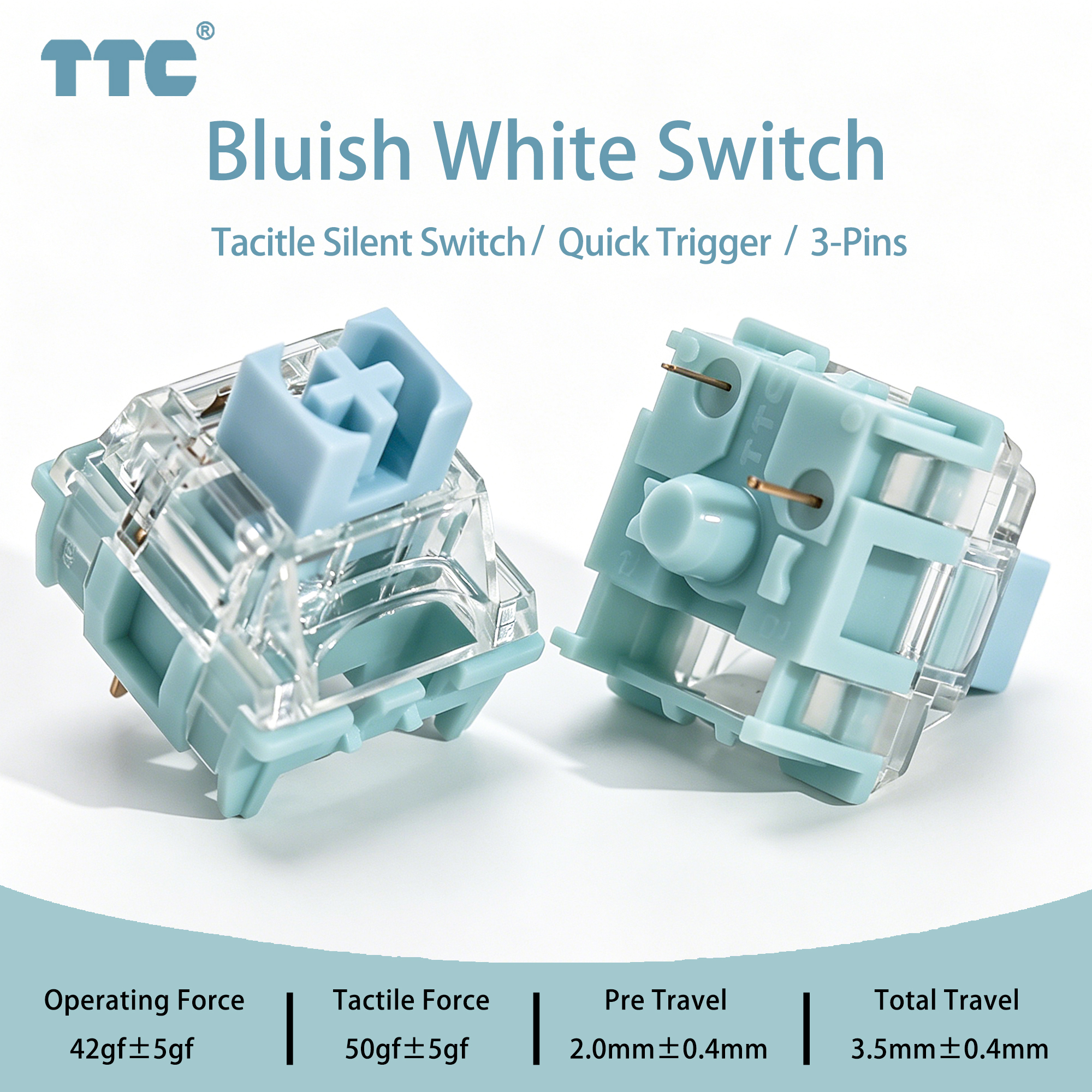 TTC Bluish White Silent Switch - No Rgb Gaming Pc recension och pris