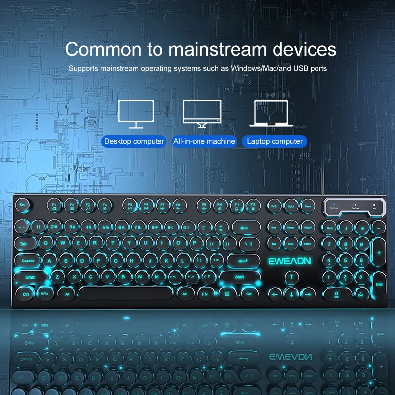 Retro Punk Mechanical Feel Key - No Rgb Gaming Pc recension och pris
