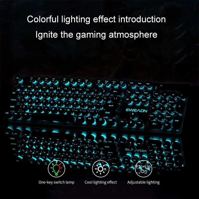 Retro Punk Mechanical Feel Key - No Rgb Gaming Pc recension och pris