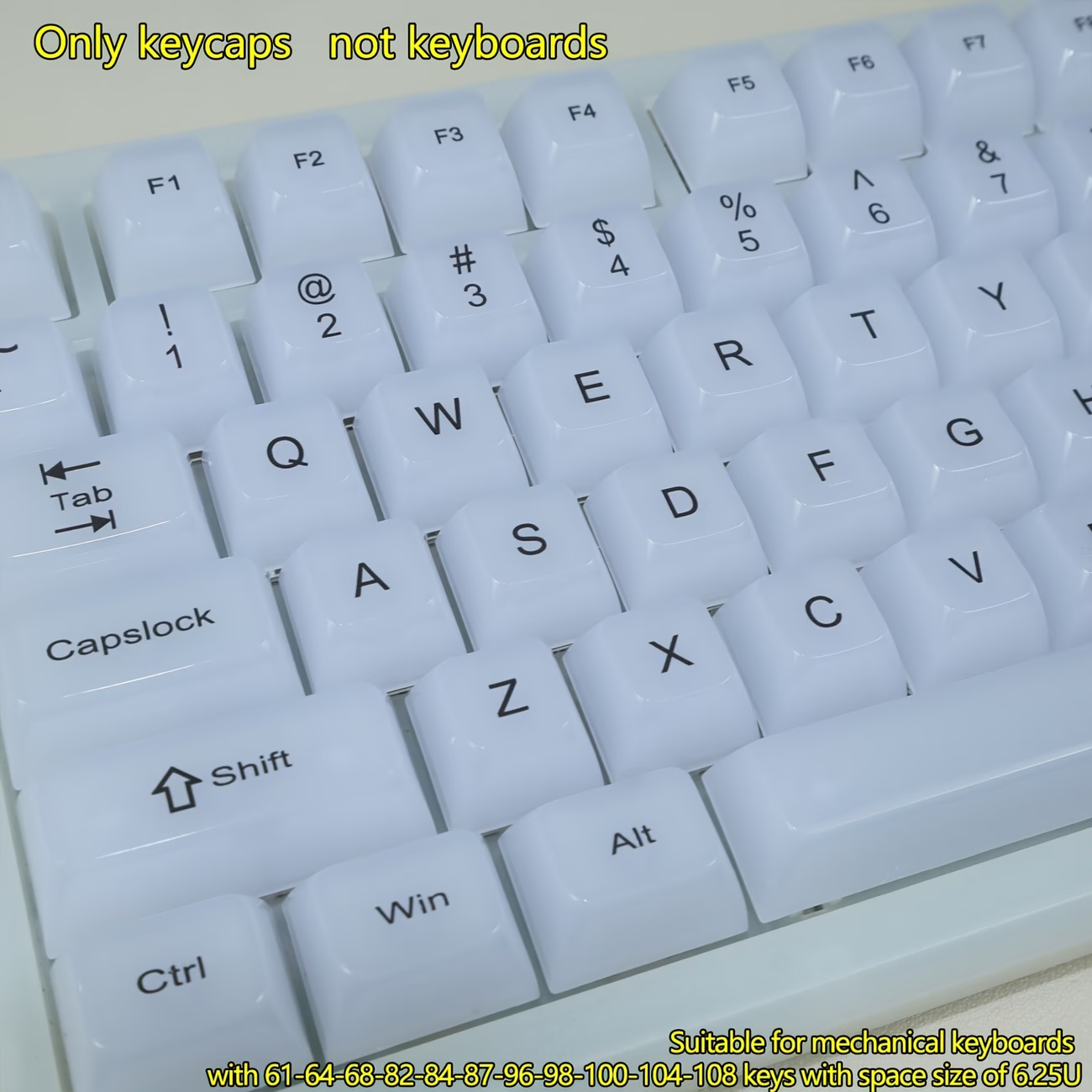 115-Key OEM Profile PC Keycaps - Pc Gaming White recension och pris