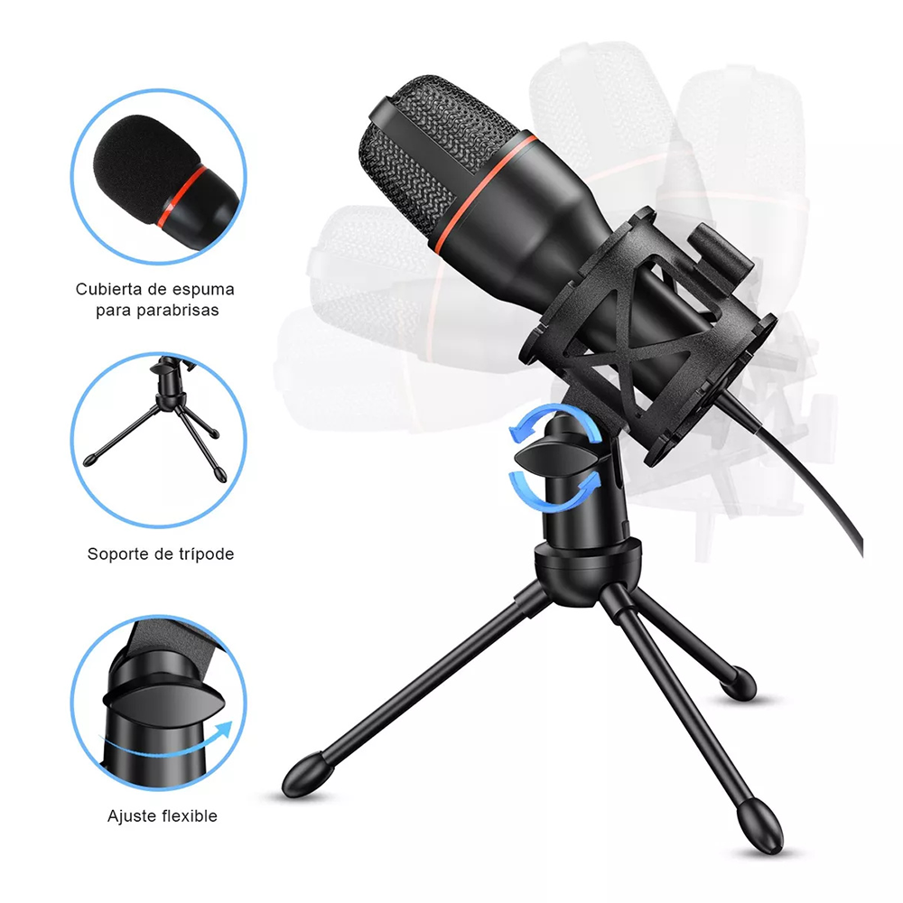 Condenser Microphone USB Wired - No Rgb Gaming Pc recension och pris