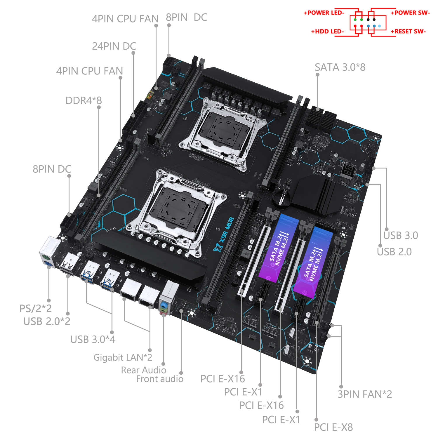 MACHINIST X99 MD8 Motherboard  - Pc Gaming Omen recension och pris