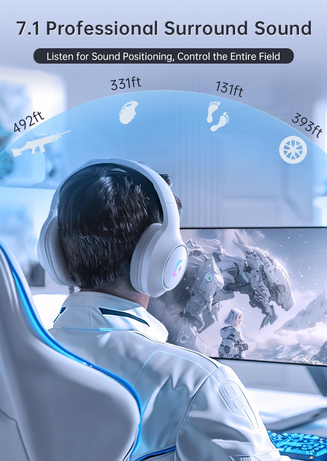 Gaming Headset With 7.1 Surrou - No Rgb Gaming Pc recension och pris