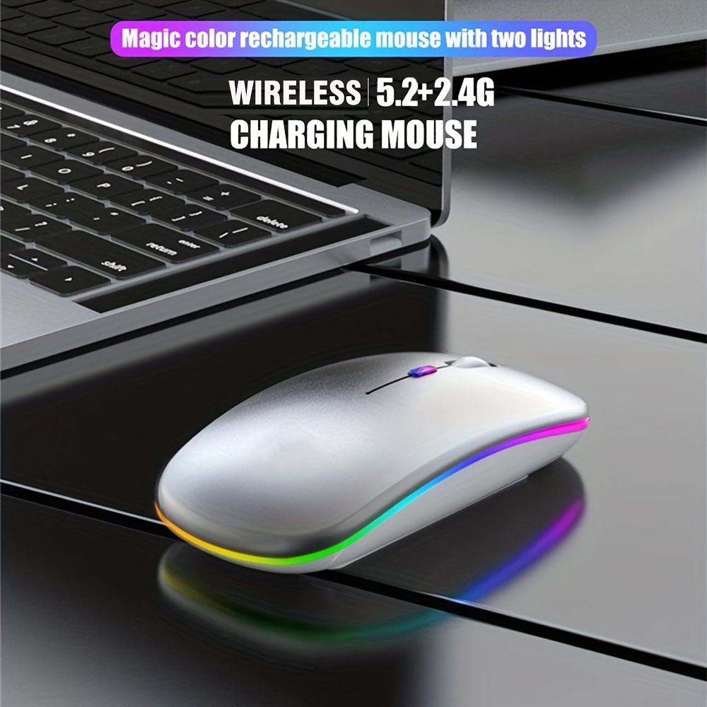 Wireless Mouse RGB Rechargeabl - No Rgb Gaming Pc recension och pris