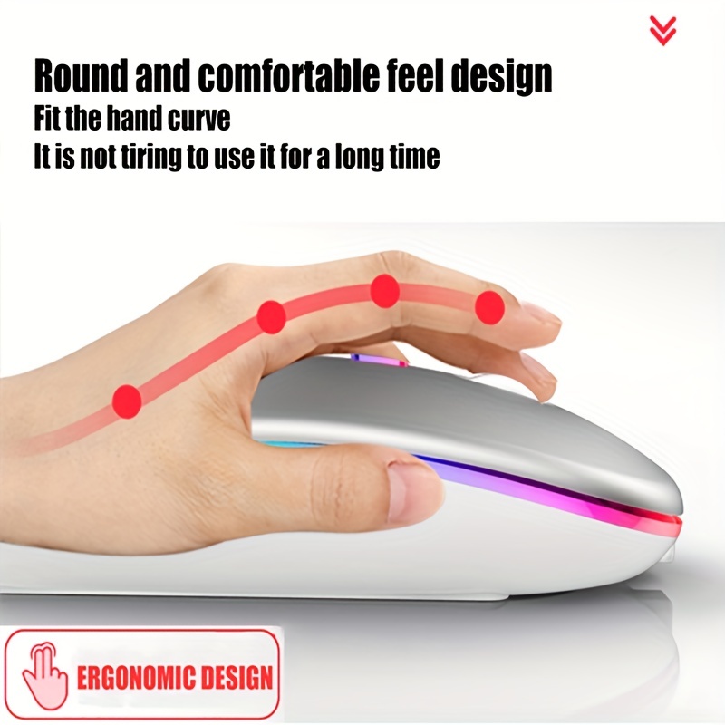 Wireless Mouse RGB Rechargeabl - No Rgb Gaming Pc recension och pris