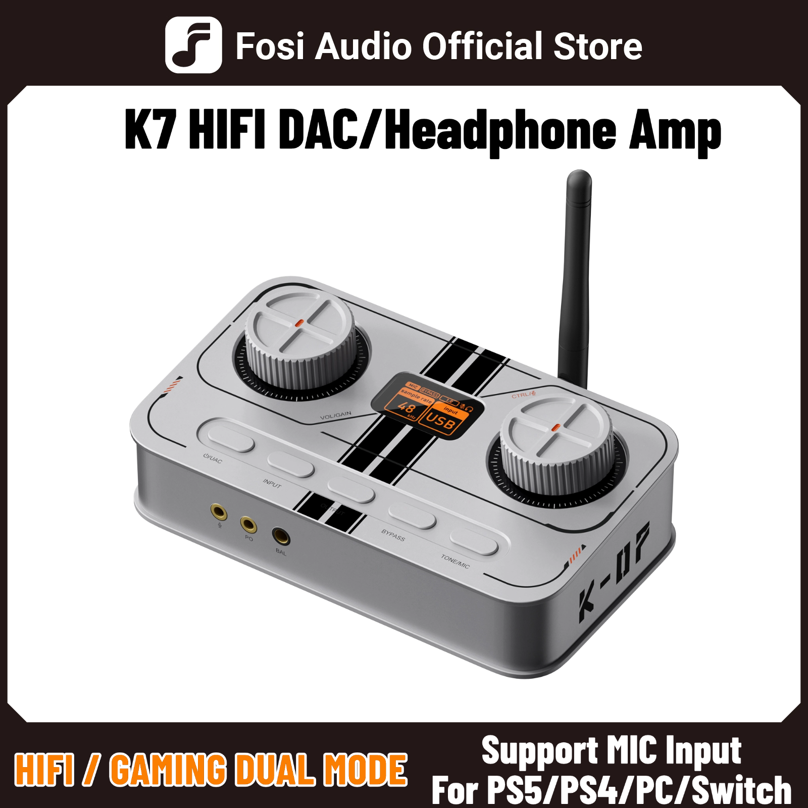 Fosi Audio K7 White Gaming Hea - Pc Gaming White recension och pris