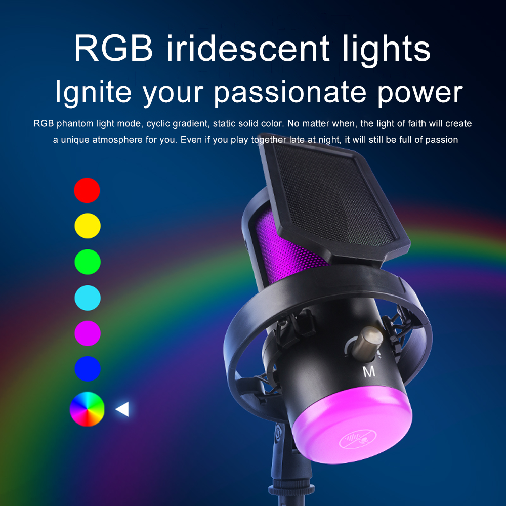 Haomuren RGB USB Condenser Mic - Pc Gaming Youtube recension och pris