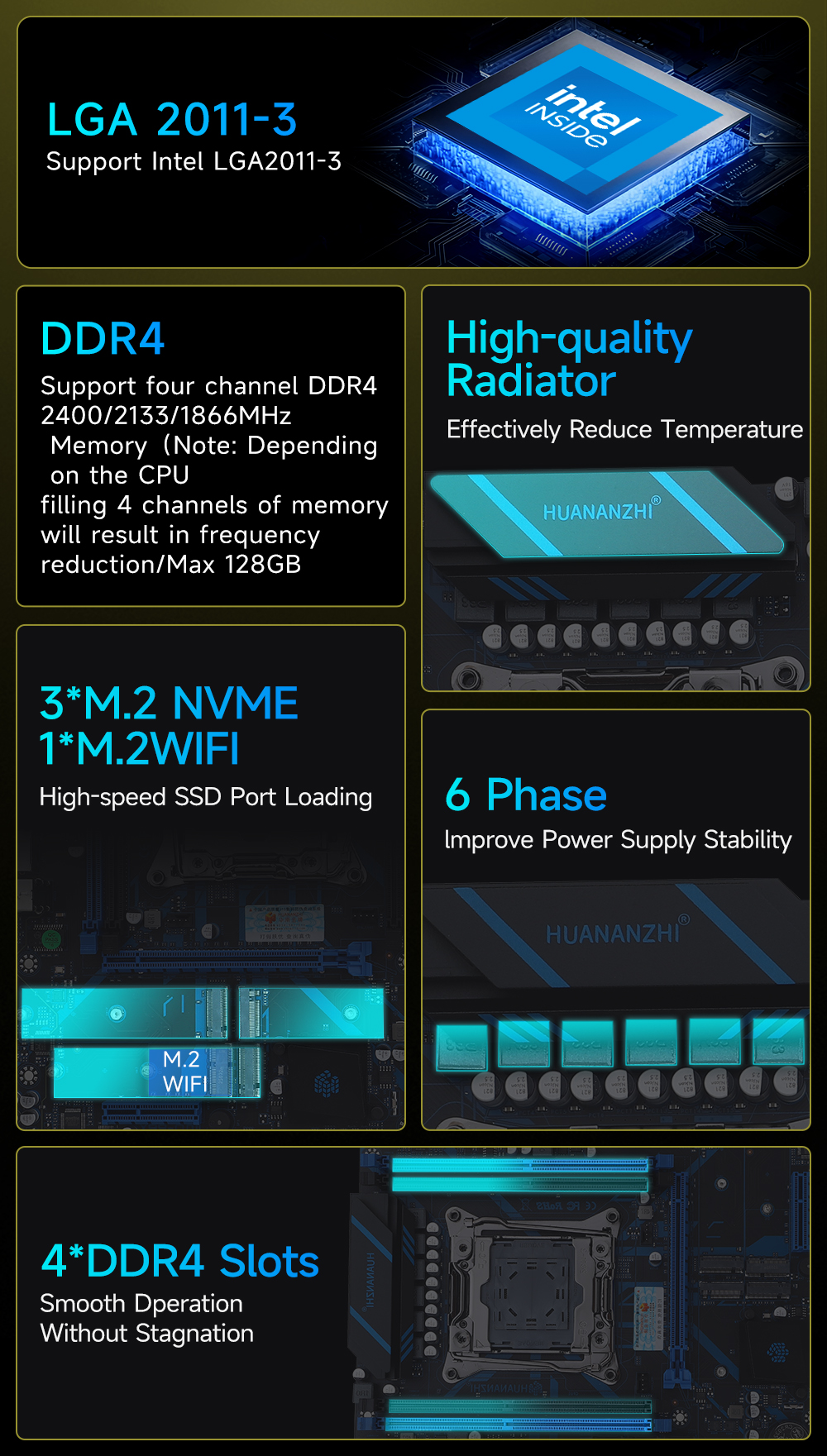 HUANANZHI X99 QD4 LGA 2011-3 X - Pc Gaming Omen recension och pris