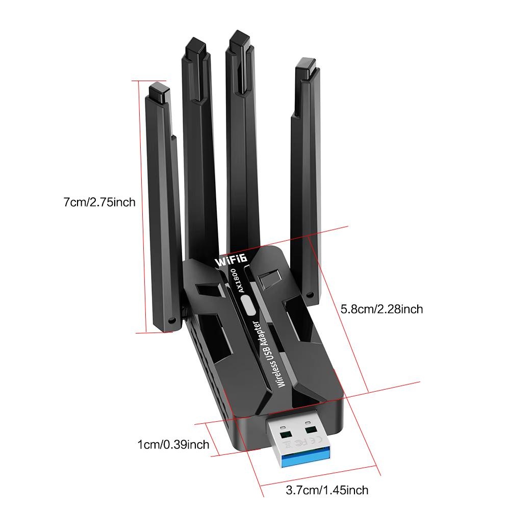 WiFi 6 USB Adapter 1800Mbps Du - Pc Gaming Desk recension och pris