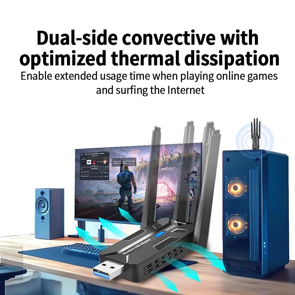 WiFi 6 USB Adapter 1800Mbps Du - Pc Gaming Desk recension och pris
